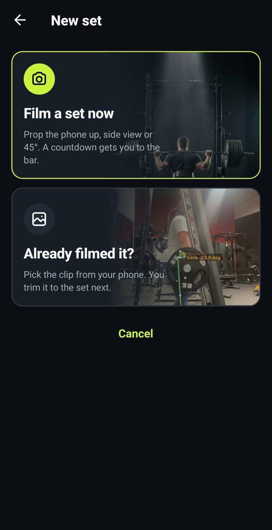 New set: film a set now, or pick a clip you already filmed